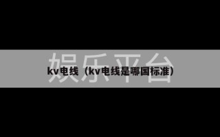 kv电线（kv电线是哪国标准）