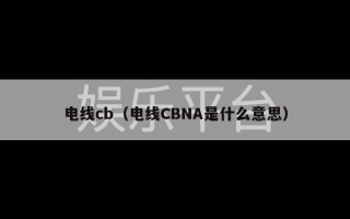 电线cb（电线CBNA是什么意思）