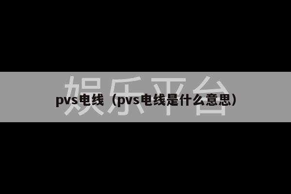 pvs电线（pvs电线是什么意思）-第1张图片-天辰注册【天辰电子线有限公司】平台登录电线