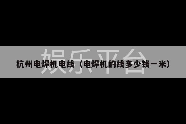 杭州电焊机电线（电焊机的线多少钱一米）-第1张图片-天辰注册【天辰电子线有限公司】平台登录电线